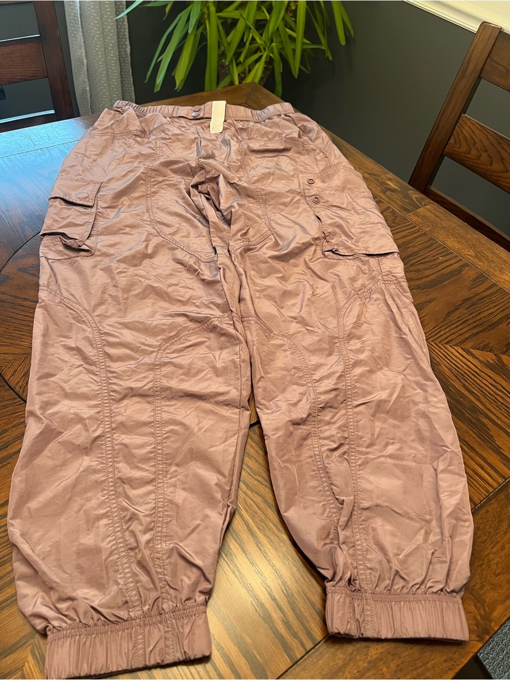 Fabletics Women's Lilac Solid Pull-On Tapered Jogger Pants Pockets Size M # 645